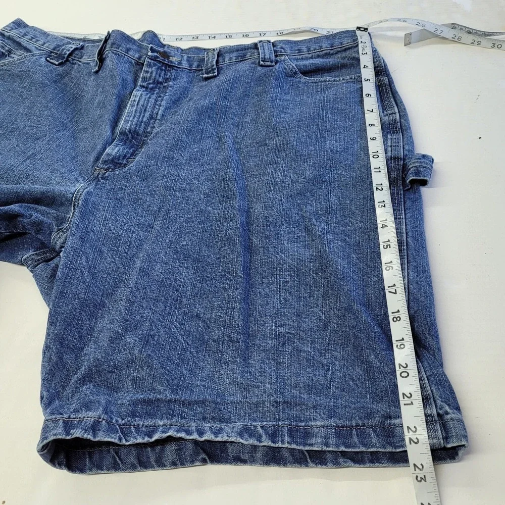 Wrangler Mens Carpenter Denim Shorts Size 46‎ Blue Medium Wash Utility Workwear